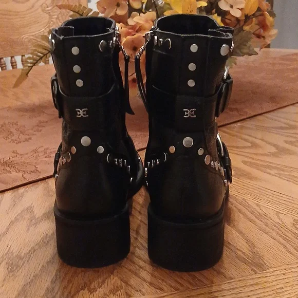 Sam Edelman DREA Black Leather Studded Boots - Picture 5 of 10